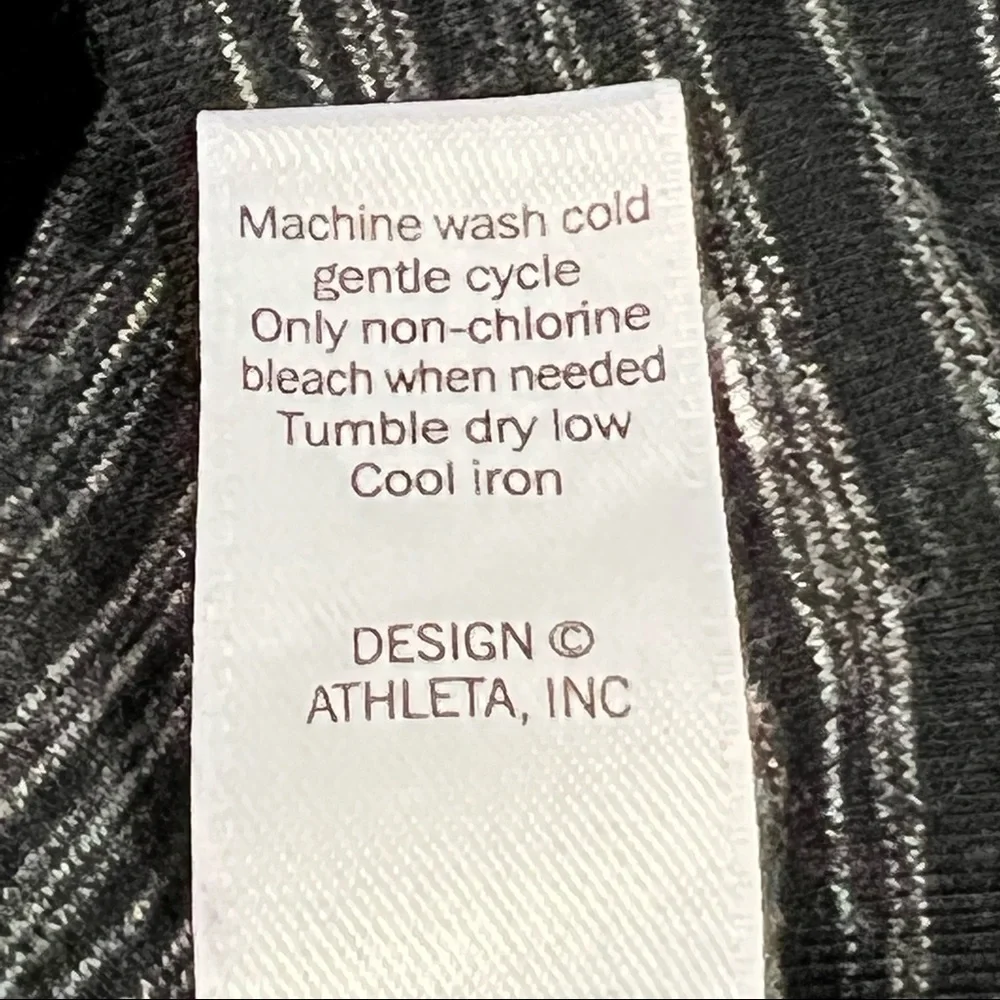 ATHLETA Dress Topanga Stretch Ruched Sides Long Sleeves Black Heather Gr… - Picture 13 of 13